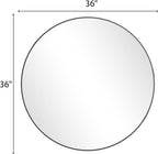 BEAUTYPEAK Circle Mirror Black 36 Inch Wall Mounted Round Mirror with Brushed Metal Frame for Bathroom, Vanity, Living Room, Bedroom, Entryway Wall Decor (Black, 36 Inches)