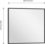 Black Bathroom Mirror for Wall, 30x30 Inch Rectangle Mirrors with Metal Frame, Modern Vanity Wall Square Mirror for Bathroom Living Room, Entryway Hangs Horizontal or Vertical