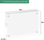 Golden State Art 4x6 Acrylic Picture Frames 5 Pack, Frameless Clear Photo Frame, Double Sided Freestanding, Tabletop Display for Home Office Desk