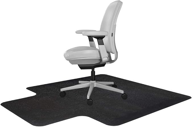 RESILIA Office Desk Chair Mat with Lip - for Low Pile Carpet (with Grippers) Black, 36 Inches x 48 Inches, Made in The USA