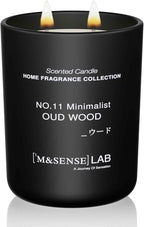 M&SENSE Natural Soy Candle| Oud Wood | 16.6 oz, 95H Burn | Minimalist Scented Candle for Relaxation, Gifting, Home Décor | for Bedroom, Office, Party Large