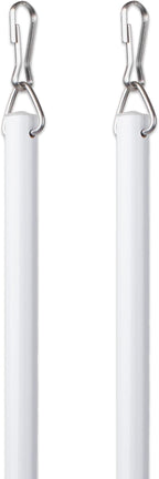 Curtain Wand - Aluminum Curtain and Drapery Pull Rod with Stainless Steel Hardware for Curtains, Draperies, and Room Divider Curtains - 36 Inches, White - Pack of 2