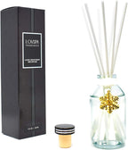 LOVSPA Reed Diffuser Set, Peppermint Bark Scented Oil Diffuser with Sticks, Home Fragrance Accessories for Bathroom Shelf Decor, Aroma Diffusers for Home or Office Desk, USA Made