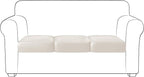 Yates Home PU Leather Couch Sofa Cushion Slipcover Water-Proof Elastic Chair RV Seat Covers Loveseat Sofa Furniture Protector Slip Cover for Settee Seater Replacement Living Room（3 Pieces, Ivory）