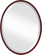 OVALCREST - Oval Wooden Beveled Wall Mirror for Home Decor, Bathroom, Vanity, Bedroom, Living Room, Hallway - London Style (Black Cherry) 23.1 x 29.1