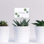 HOHIYA 50pc Floral Card Holder Pick Stick Wire Clip Photo Picture Centperieces Memo Note Clamp Clay Cake Accessories Silver 5 Inch