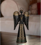 Regal Art & Gift Angel Statue - Metal Indoor/Outdoor Garden Statue Deals, Elegant Garden Decor, Beautiful Gifts for Women, Exquisite Angel Statues for Garden, 16-Inch, Black/Gold