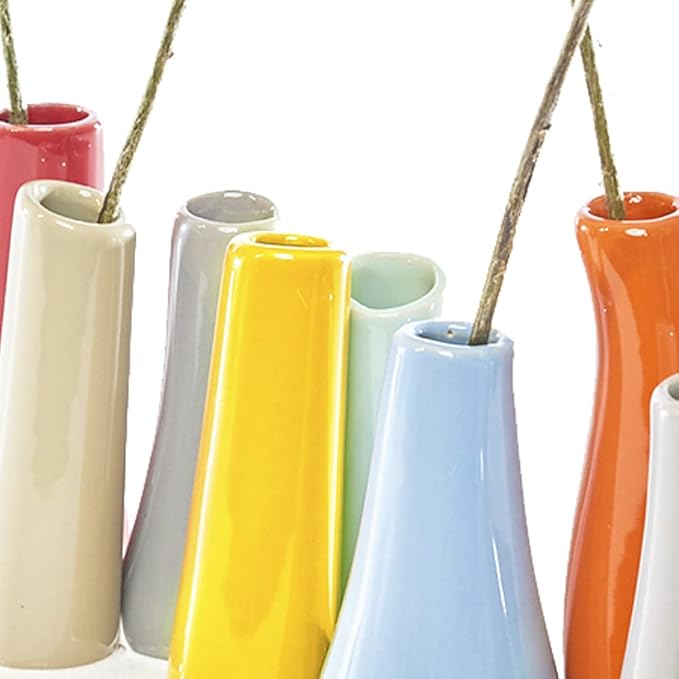 Chive - Pooley 2, Ceramic Flower Vase, 8-Tube Shape (Red)