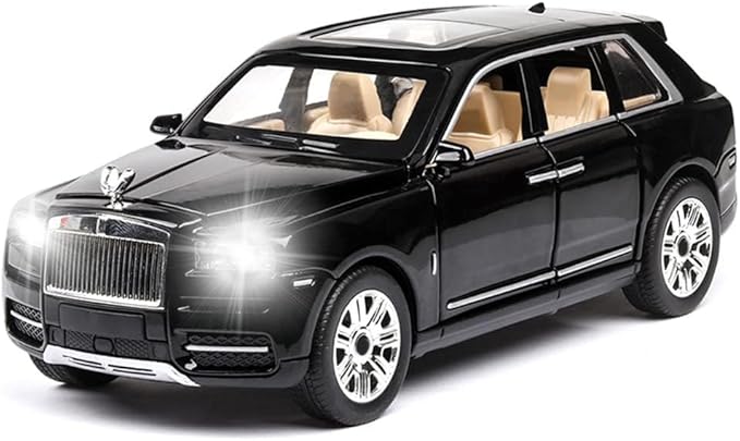 EROCK 1/24 Rolls-Royce Cullinan Model Car, Alloy Die Casting Collectible Pull Back Toy Car with Sound and Light for Kids Boy Girl Birthday Gift