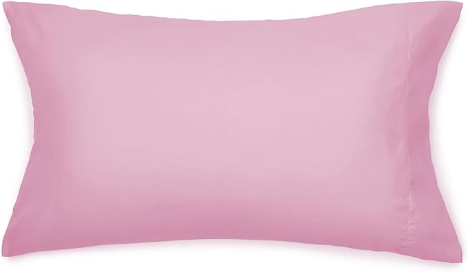 Amazon Basics 3 Piece Soft Microfiber Kid's Comforter and Pillow Sham Set, Full/Queen, Light Pink, Solid