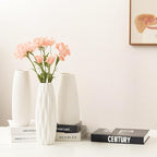 White Ceramic Vases, Table Decor for Living Home,Room,Dining Table, Office Decor.Hydroponic Flowers,Farmhouse Vase for Home Decor,Small Flower Vases,Vase Home Decor, Small Vase of Pampas Decor