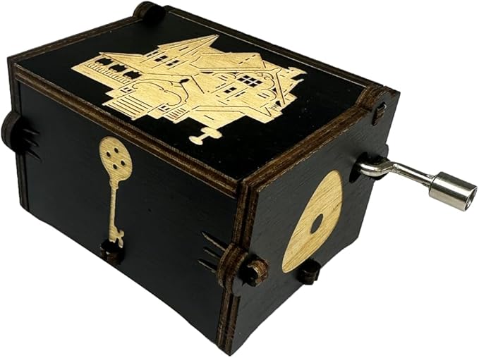 Youtang Music Box Engraved Wooden Gifts Mini Musical Box Play Dreaming for Birthday/Anniversary/Valentine's Day/Christmas (Hand Crank, Black)