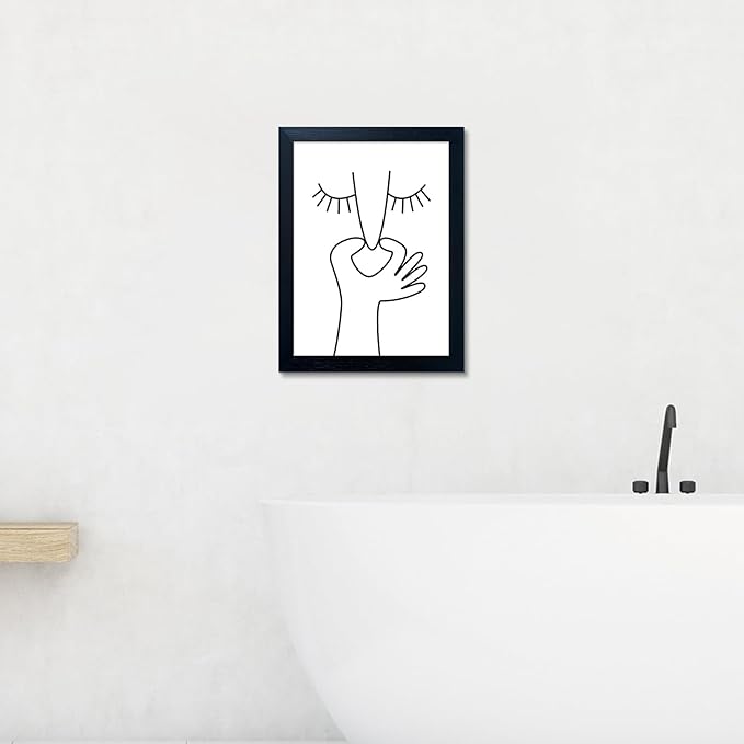 Framed Black and White Bathroom Wall Art Funny Bathroom Wall Decor Bad Smell Humor Canvas Print Artwork Toilet Art Decor