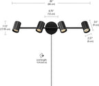 Globe Electric 64000119 26" 4-Light Plug-in Track Lighting, Matte Black, Pivoting Track Heads, 15-Foot Black Cord, in-Line on/Off Rocker Switch