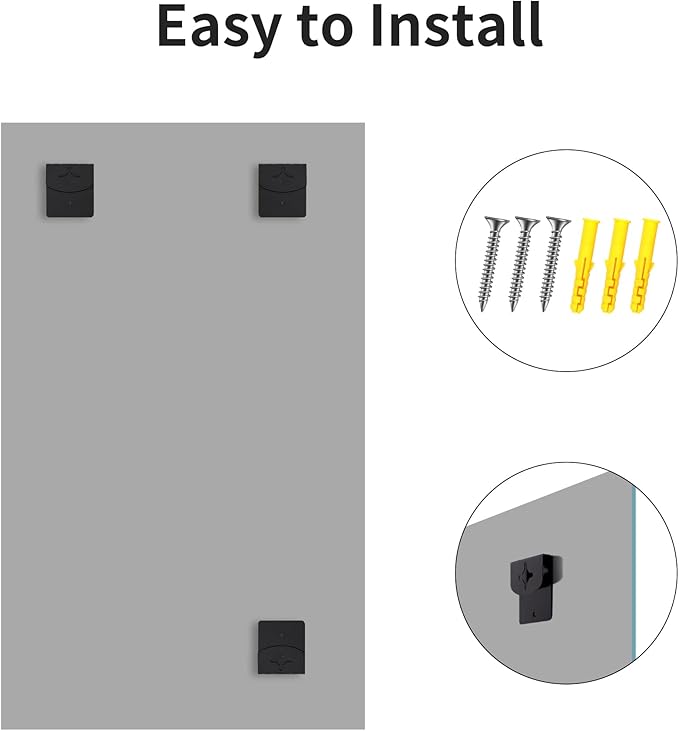 Frameless Mirror, 24x40 Inch Rectangle Bathroom Mirrors for Wall, Upgraded Shatterproof Large Vanity Mirror Over Sink with Polished Edge for Bathroom, Bedroom, Living Room and Entryway