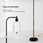BoostArea Modern Floor Lamp with Seeded Glass Shade, 65 Inches Tall, Energy Efficient, LED Bulb Included, Easy Assembly and Use