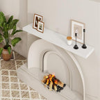 Dreamland 48 inch Floating Shelves for Wall Large Wall Mounted Shelves with Invisible Brackets, White Long Shelves for Bathroom, Living Room, Kitchen, Office, 48x9.1 inch deep Set of 2