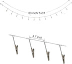 Multi-Purpose Steel Wall Hanging Photo Display Cable Wire Rod String with 12 Clips for Hanging Photos Notes and Artworks (Alligator clip)