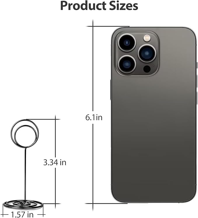 20 PCS Table Number Holder Table Card Holder Cards Stand Name Menu Clips Picture Holder (Black)