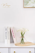 Artificial Flowers Calla Lily in Glass Vase with Faux Water,7Pcs Artificial Flower Real Touch Latex Flowers for Centerpiece Table Decorations Counter Decor(White Calla Lily)