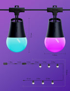 Govee Smart Outdoor String Lights 2, 48ft Outdoor Lights with Dimmable Warm White LED Bulbs, 47 Scene Modes for Patio, Backyard, Balcony, IP65 Waterproof, Works with Alexa, App Control