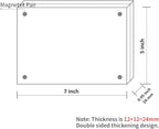 3 Pack Acrylic Picture Frames 5x7 Inch Free Standing, Clear Crystal 5'' x 7'' Picture Frame, Office Desktop Magnetic 5x7 Lucite Photo Frame for Specimens, Tickets, Stamps, Pictures Display