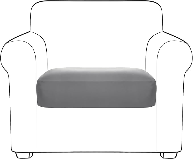 Yates Home PU Leather Couch Sofa Cushion Slipcover Water-Proof Elastic Chair RV Seat Covers Loveseat Sofa Furniture Protector Slip Cover for Seater Replacement in Living Room（Chair, Light Gray）