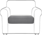 Yates Home PU Leather Couch Sofa Cushion Slipcover Water-Proof Elastic Chair RV Seat Covers Loveseat Sofa Furniture Protector Slip Cover for Seater Replacement in Living Room（Chair, Light Gray）
