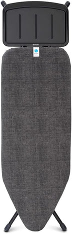 Brabantia Ironing Board C, XL Steam Unit Holder, Adjustable Height, Non-Slip Rubber Feet, Foldable, Denim Black, Size C (49 x 18 inches), Metal Frame, Free Standing, 63 inches