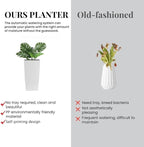 2Pcs 23in High Large Plant Pots Planter-Self-Watering,Modern Planter with Drain Holes,Water Level Monitor,Inner Bucket for Indoor/Outdoor Front Porch Patio,White Rattan