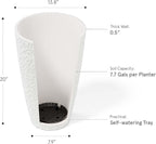 LA JOLIE MUSE 20inch Tall White Planters Set of 2,Large Tree Planters for Indoor Plants,Flower Containers for Front Porch, Honeycomb