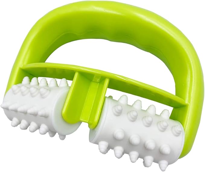 Cellulite Massage, Manual Roller Massage with Two-Wheel Massage Handle,Relax Muscles to Relieve Stress,Increases Blood Circulation,Apply to Arm/Shoulder/Leg/Back/Buttocks/Abdomen(Green)