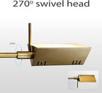 O'Bright LED Pharmacy Table Lamp, Full Range Dimming, 12W LED, 360 Degree Swing Arms, Desk, Reading, Craft, Work Lamp, ETL Tested, Antique Brass (Gold)