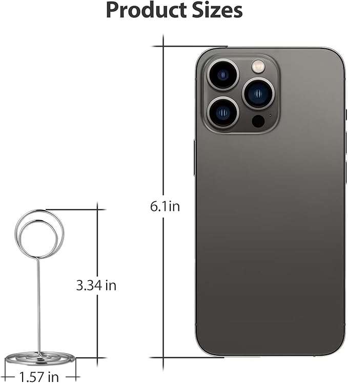 20 PCS Table Number Holder Table Card Holder Cards Stand Name Menu Clips Picture Holder (Silver)