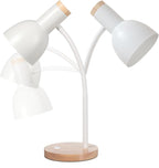 Table Lamp,Wooden Adjustable Desk Lamp,Dorm Lamp&Bedside Lamp for Living Room, Bedroom, Kids Room (White)