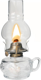 Large Rustic Kerosene Lamp Lantern Chamber Antique Oil Lamps for Indoor Use Home Decor Lighting Vintage Glass Clear (Bronze)