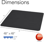 RESILIA Office Desk Chair Mat - for Low Pile Carpet (with Grippers) Black, 48 Inches x 48 Inches, Made in The USA