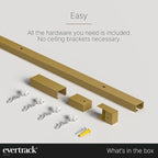 Curtain Track - Ceiling Mounted Curtain Rail for Curtains, Drapes, and Room Dividers - USA Made - Medium (16 Feet), Satin Brass