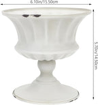 Urn Planter Antique Column Plant Pot Shabby Chic Metal Vase Pillar Plant Container Wedding Centerpieces Vases for Front Porch Decor White White Planter