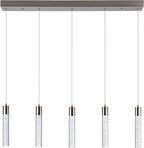 5-Light Pendant Ceiling Light Fixture for Kitchen Island, Modern Pendant Lighting for Kitchen Island,Integrated Dimmable Led Hanging Light with Crystal 40W,6000k for Kitchen…