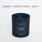 Literie NYC Inspired Scented Candle: Something Scented (Something Navy) - Magnolia & Sandalwood Scent, 9oz, 50 Hour Burn, Vegan Soy & Coconut Blend Candle for Home Decor, Gift for Women & Men