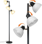 63" Modern 3-Head Adjustable Floor Lamp, Flexible Gooseneck Standing Lamp with Glass Shades for Living Room, Bedroom & Office,3x9W E26 LED Bulbs Included, Weighted Base