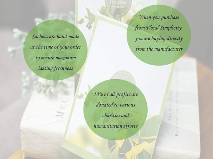 Floral Simplicity Frost Scented Sachets Pack of 6, Fall & Winter - Long-Lasting Scented Bags, Home Fragrance & Deodorizer, Air Freshener & Deodorizer for Closet, Room, or Cars, Made in USA