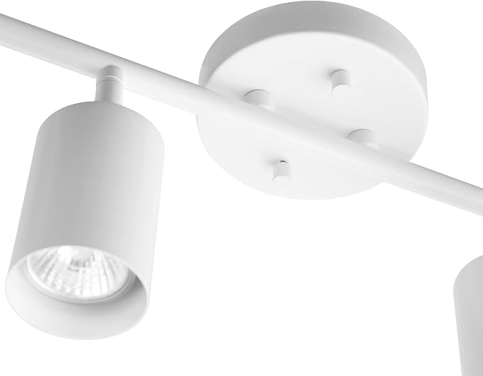 Globe Electric Pratt 4-Light Track Lighting, Matte White, Bulb Not Included