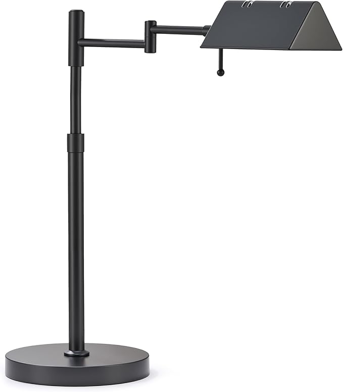 VONLUCE LED Desk Lamp, Adjustable Industrial Style Metal Table Lamp, Dimmable Reading Lamp for Living Room Bedroom Office, Black