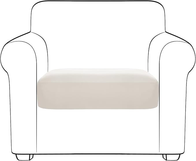 Yates Home PU Leather Couch Sofa Cushion Slipcover Water-Proof Elastic Chair RV Seat Covers Loveseat Sofa Furniture Protector Slip Cover for Settee Seater Replacement in Living Room（Chair, Ivory）