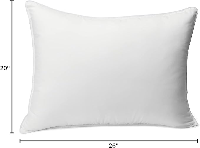 Amazon Basics Down Alternative Bed Pillows and Pillow Protector Case 2-Piece Set, 26 in x 20 in, Soft Density, Standard - Pack of 2, White