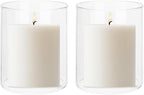 uxcell Hurricane Candle Holder (H:3.9" OD:3.4"), Pillar Floating Candles Holder Clear Glass Cylinder Flower Vases for Table Centerpiece Wedding Party Home Decoration 2Pcs