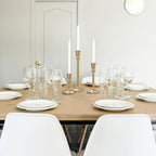 3-Piece Metal Candle Holders Set - Heavy Duty Alloy Taper Candlesticks for Table Centerpiece, Christmas, Dinner Party, Vintage Home Decor - 5-7.5 -10.3Inch Tall, Antique Gold Finish (Gold)