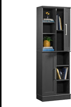 Sauder HomePlus Multi-Room Storage Cabinet with Adjustable Shelves and Door Positioning, Kitchen Laundry Bathroom Pantry Storage Cabinet, in Raven Oak Finish